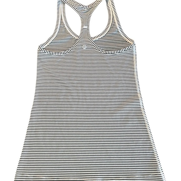 LULULEMON WOMEN’S RACERBACK TANK BLACK & WHITE STRIPES - Picture 5 of 6